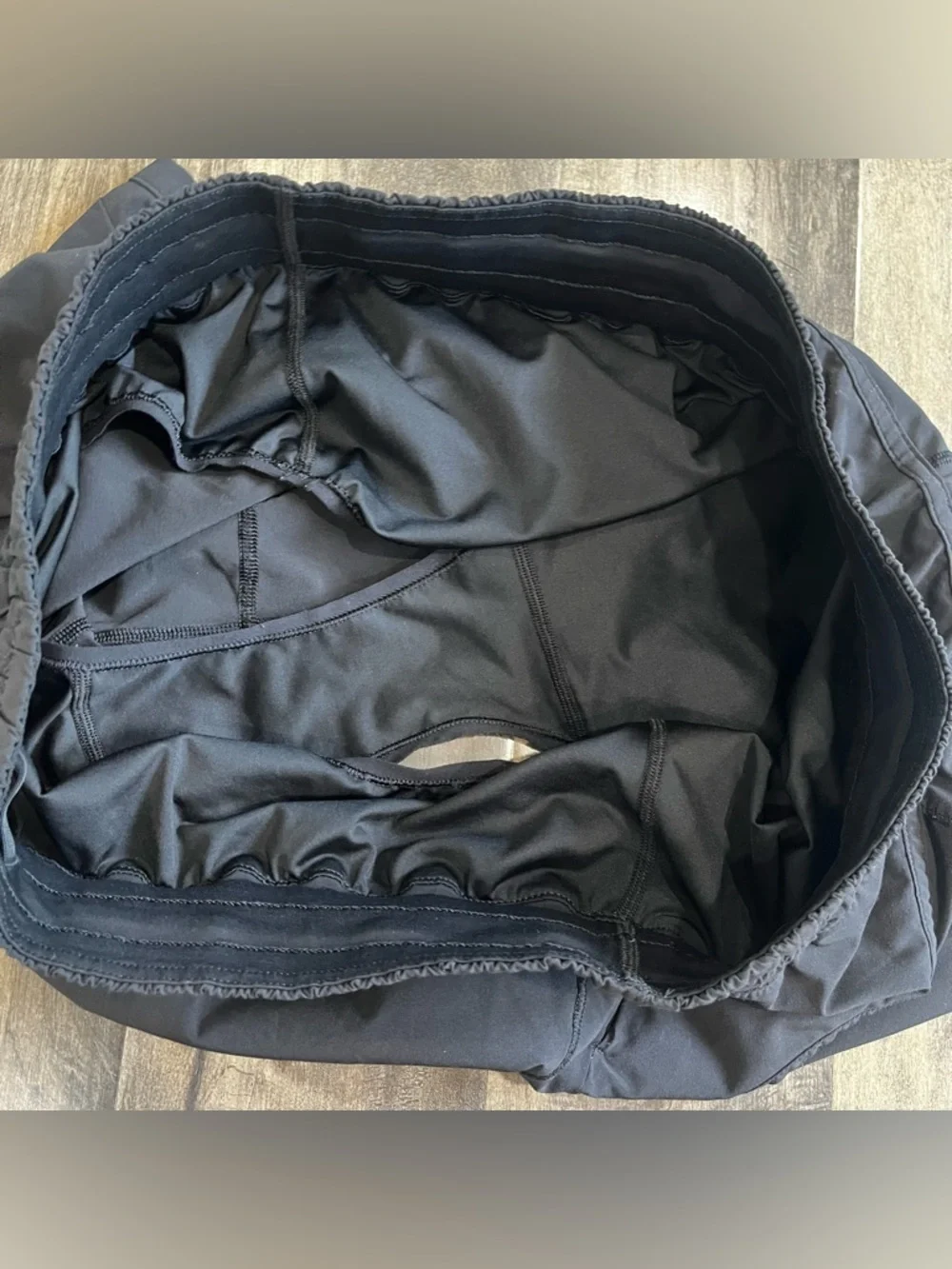 Lululemon Track That Black Running Shorts Womens 18 Elastic Waist Zipper Pocket